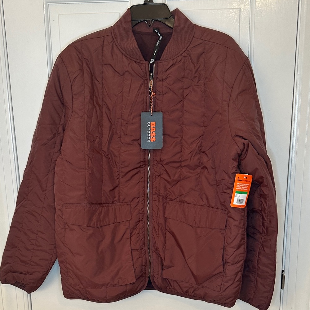 Bass Outdoor Reversible Liner Jacket Rum‎ Raisin size L NWT